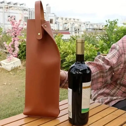 Borsa Portabottiglia Vino in Similpelle con Manico