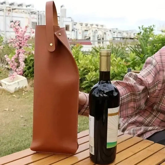 Borsa Portabottiglia Vino in Similpelle con Manico