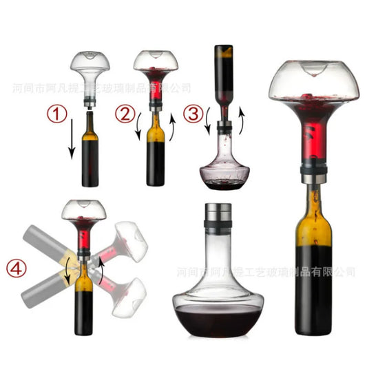 Servizio Decanter 1000ml in Cristallo con Bicchieri da Degustazione — Set Completo