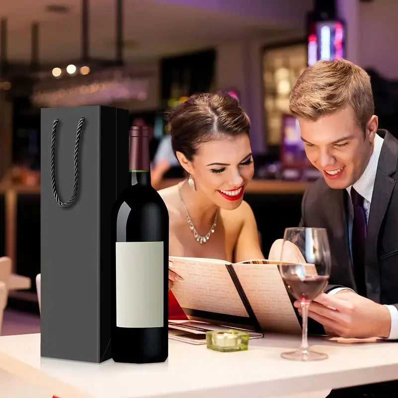 Sacchetti Regalo per Vino con Coulisse in Carta Kraft | Impermeabili e Riutilizzabili – Set 5/10/15/20 pz