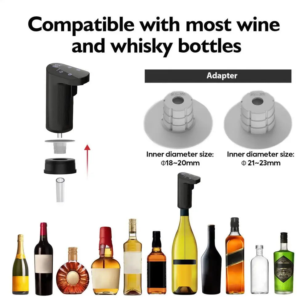 Elektrischer Dekanter für Wein und Whisky — Automatischer USB-Aerator mit 3 Korken