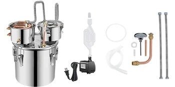 Distillatore in Acciaio Inox per Alcolici – 12L, 20L, 30L, 50L | Alambicco Professionale per Whisky, Brandy e Distillati
