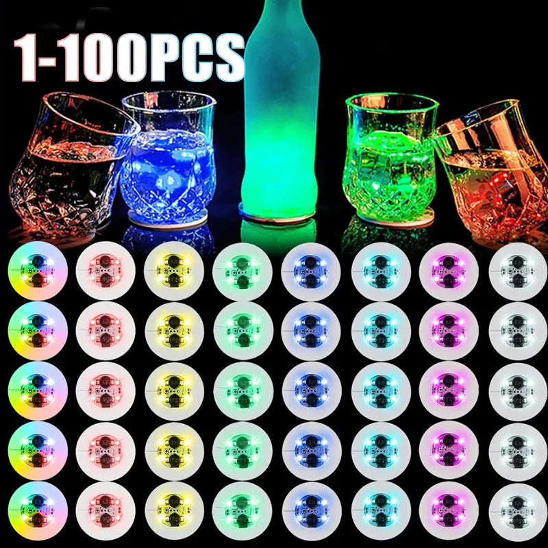 Sottobicchieri LED Luminosi per Cocktail – 3 Modalità, Batteria Inclusa, per Bar e Party