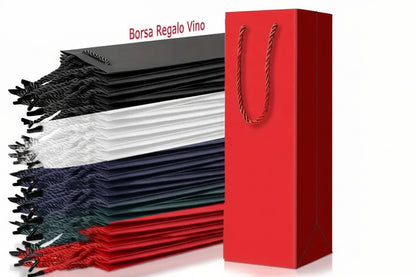 Sacchetti Regalo per Vino con Coulisse in Carta Kraft | Impermeabili e Riutilizzabili – Set 5/10/15/20 pz