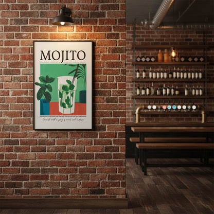 Poster Cocktail Bar — Stampa su Tela | Mojito, Aperol Spritz, Negroni, Sangria