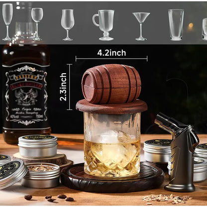 Cocktail Smoker Set in Legno – Kit Affumicatore per Whiskey e Spirits