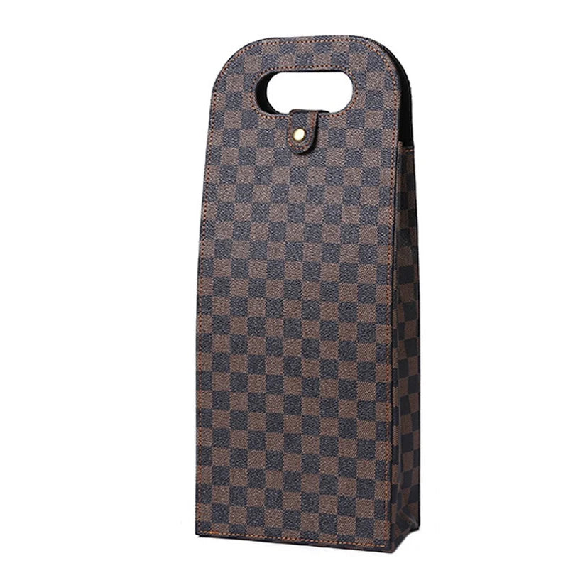 Borsa Regalo per Vino in Pelle PU | Elegante Porta Bottiglia per 1 o 2 Bottiglie