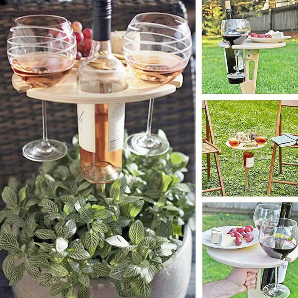 Serviertisch aus Holz — Wein- und Zubehörtablett für Zuhause und Bar