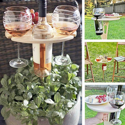 Serviertisch aus Holz — Wein- und Zubehörtablett für Zuhause und Bar