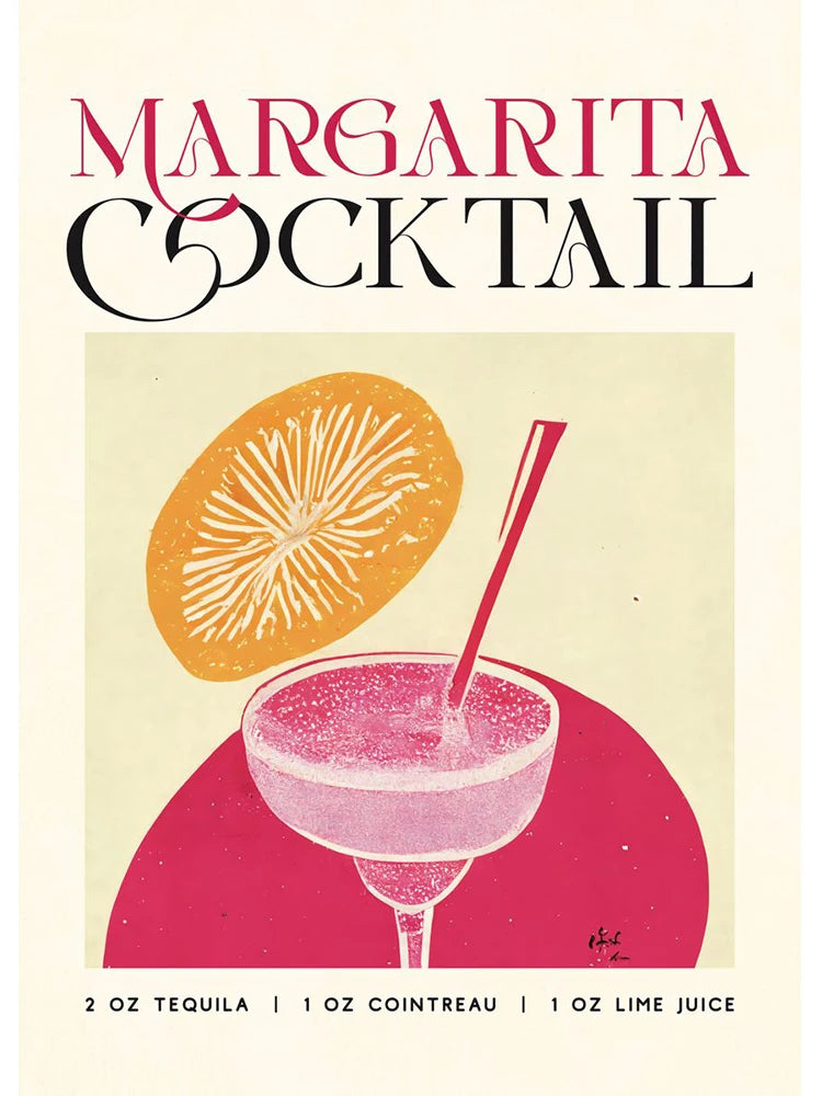 Poster Cocktail Bar — Stampa su Tela | Mojito, Aperol Spritz, Negroni, Sangria