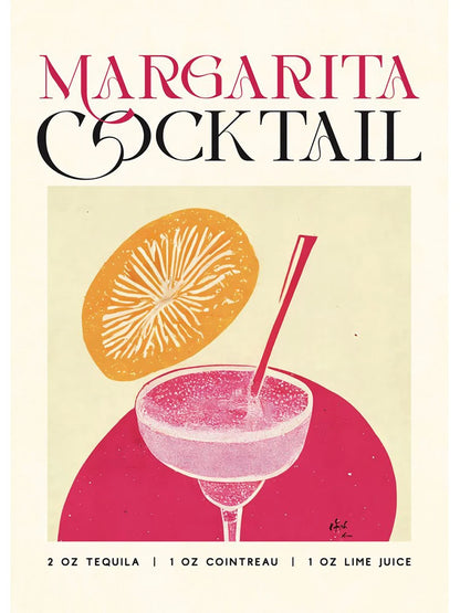 Poster Cocktail Bar — Stampa su Tela | Mojito, Aperol Spritz, Negroni, Sangria