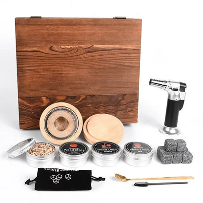 Cocktail Smoker Set in Legno – Kit Affumicatore per Whiskey e Spirits