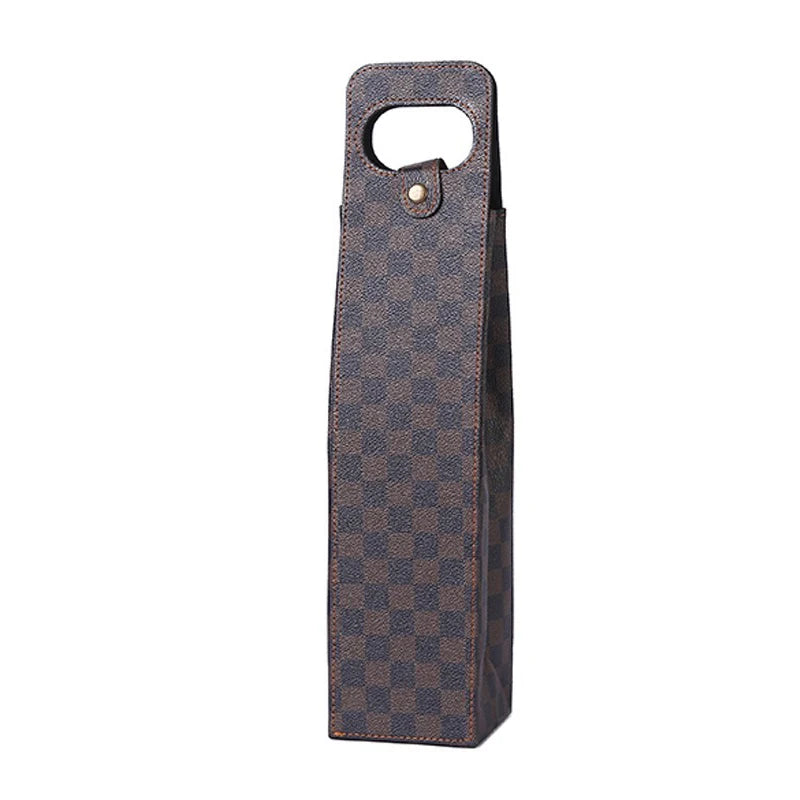 Borsa Regalo per Vino in Pelle PU | Elegante Porta Bottiglia per 1 o 2 Bottiglie