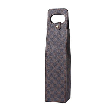Borsa Regalo per Vino in Pelle PU | Elegante Porta Bottiglia per 1 o 2 Bottiglie