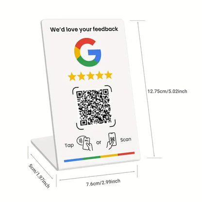 Espositore da tavolo NFC e QR per recensioni Google