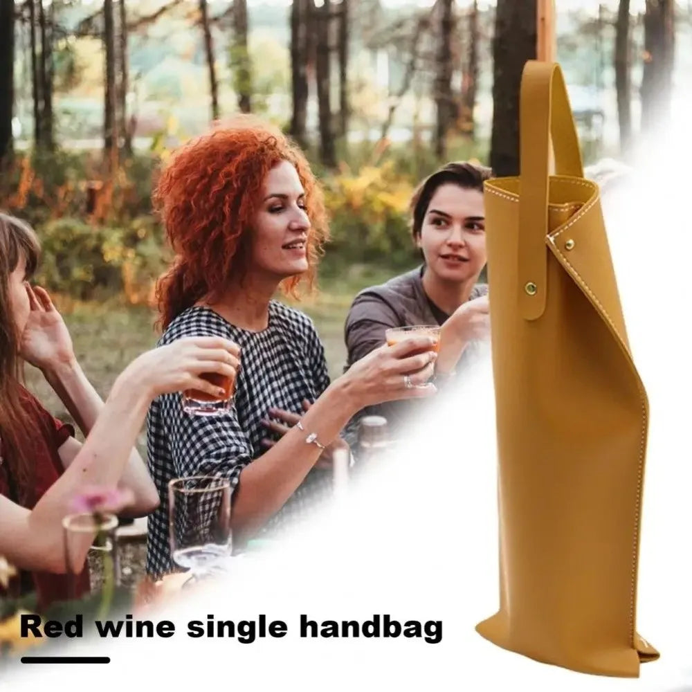 Borsa Portabottiglia Vino in Similpelle con Manico