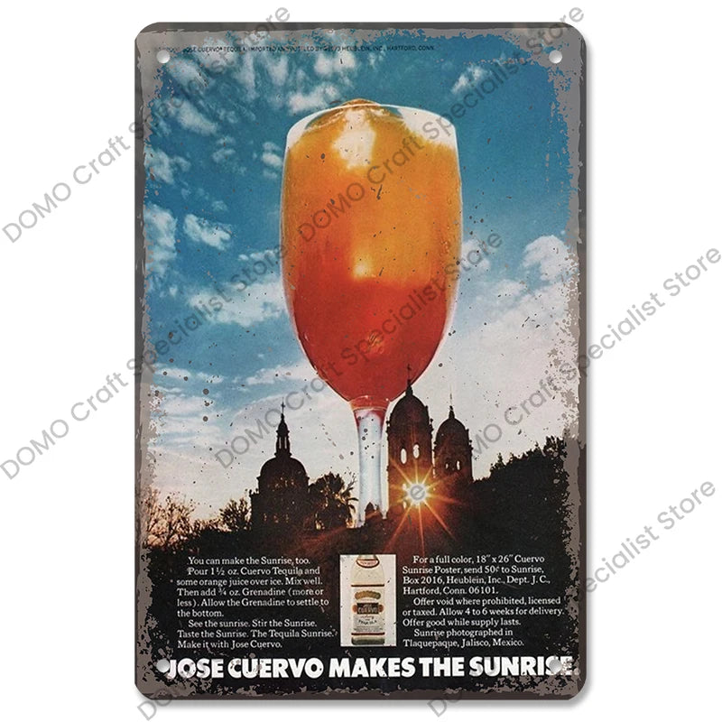 Poster in Metallo Vintage Vino Rosso – Decorazione Murale per Bar e Casa