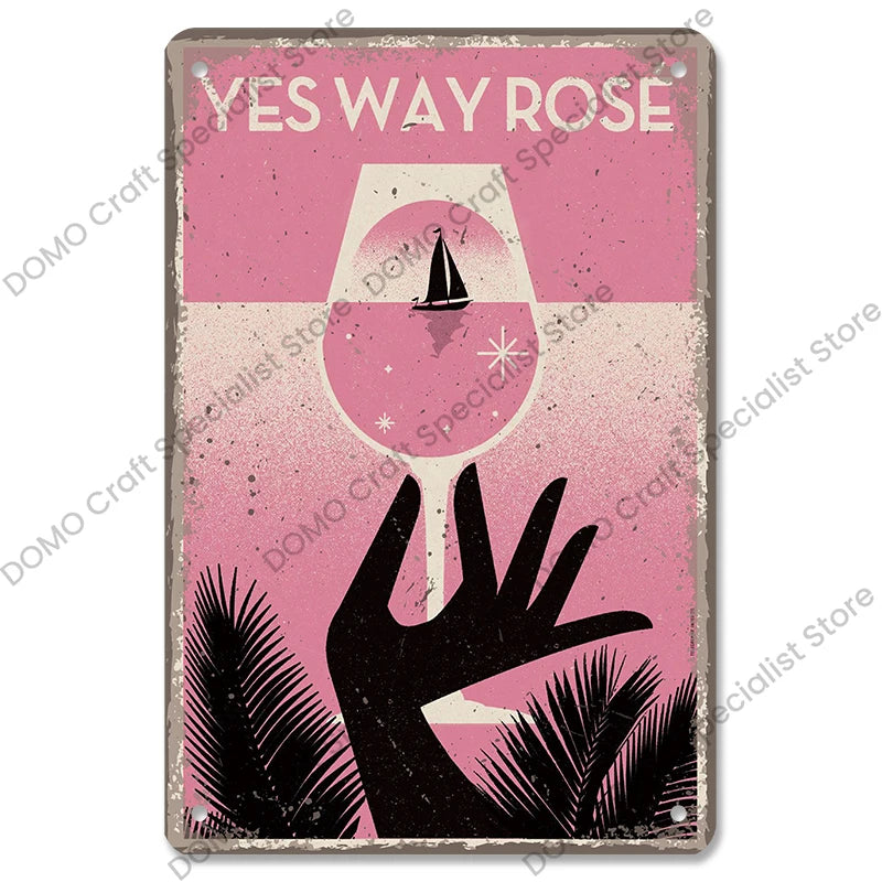 Poster in Metallo Vintage Vino Rosso – Decorazione Murale per Bar e Casa