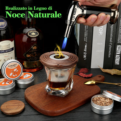 Kit affumicatore in legno per cocktail e whisky