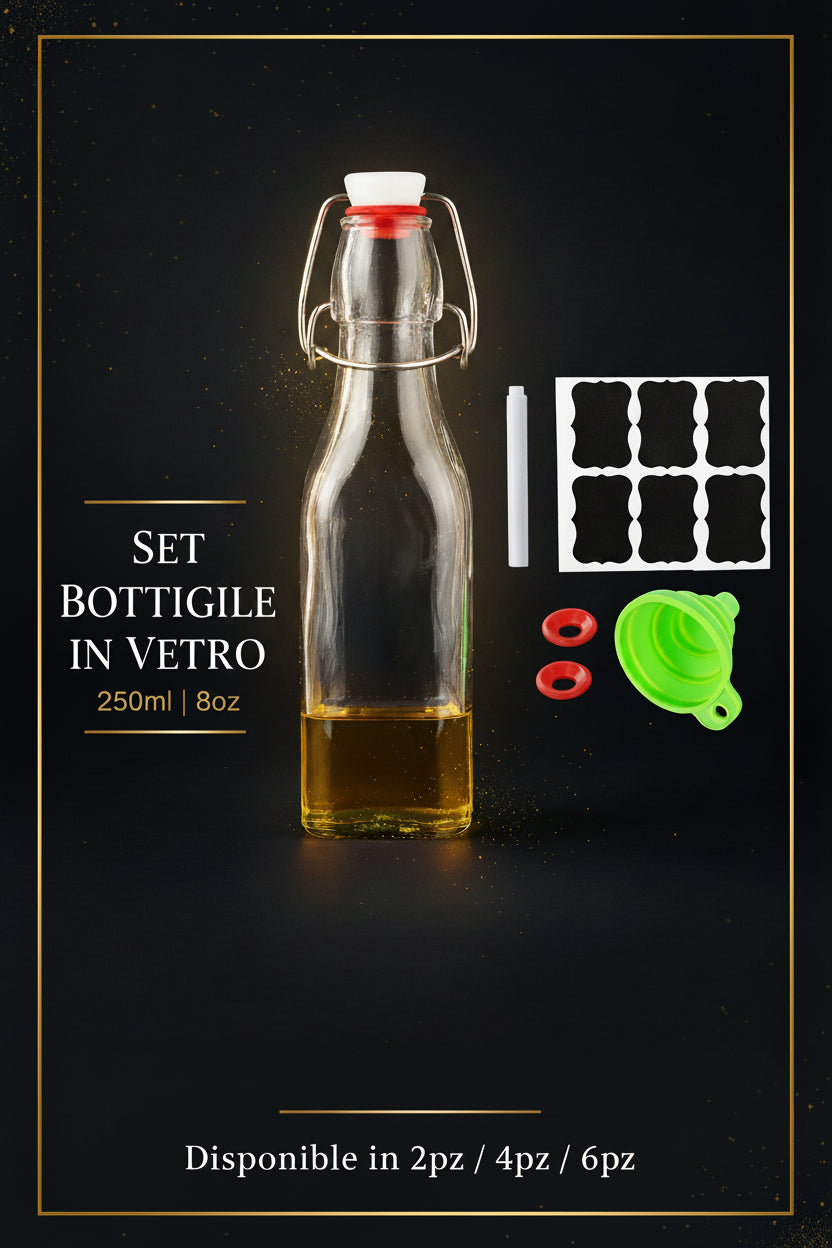 Mini Bottiglie di Vetro con Chiusura Ermetica 8oz — EliteHMX per Conserve e Liquori