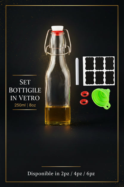 Mini Bottiglie di Vetro con Chiusura Ermetica 8oz — EliteHMX per Conserve e Liquori