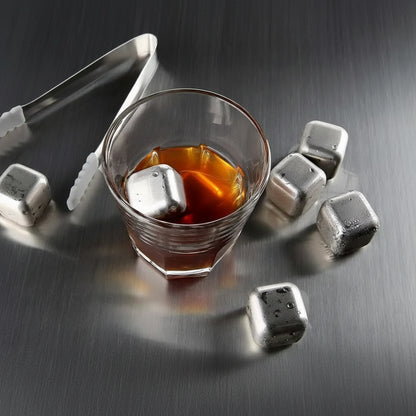 Cubetti di Ghiaccio Riutilizzabili in Acciaio Inox 304 – Set con Scatola | Stivale DiVino