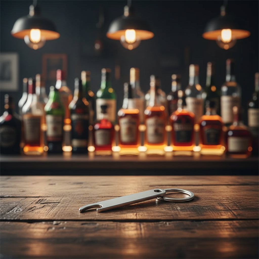 Apribottiglie per vino in acciaio inossidabile, apribottiglie per birra con portachiavi, mini apribottiglie in metallo, leggero e multifunzionale, regalo per uomo.