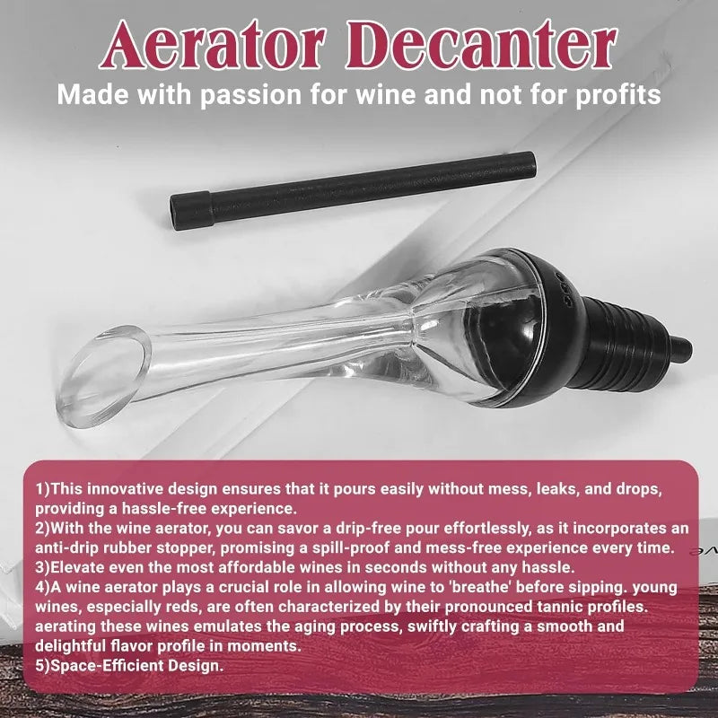 Beccuccio Versatore e Aeratore per Vino — Decanter Istantaneo Salvagoccia Professionale