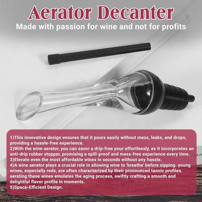Beccuccio Versatore e Aeratore per Vino — Decanter Istantaneo Salvagoccia Professionale