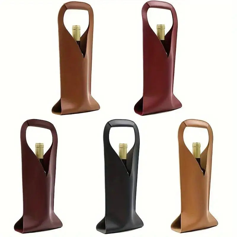 Stabile Geschenkbeutel für Flaschen — Vintage-Umhängetasche aus Kunstleder für Wein