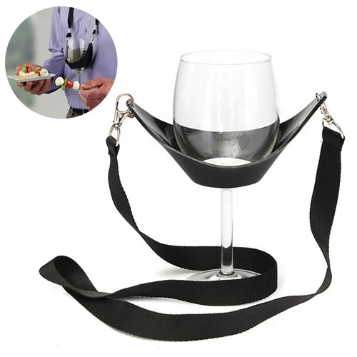Wein-Glas-Tragegurt — Freihändiger Halter für Gläser bei Verkostungen und Partys