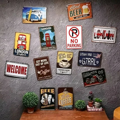 Insegna da pub irlandese - Beer Belly Blvd - Insegna in latta, arte vintage in metallo per tequila per casa, bar, caffè, garage, decorazione murale stile rustico.