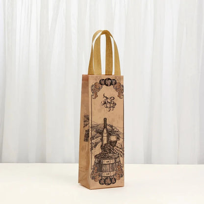 Sacchetti Regalo per Bottiglie di Vino Vintage | Set da 4, 8 o 12 pz – Non Tessuto