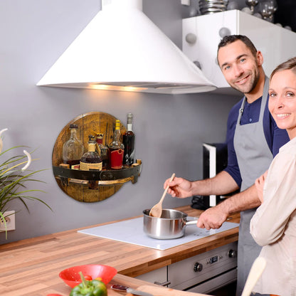 Portabottiglie da Parete in Legno — Espositore Vino Murale per Casa e Cantina