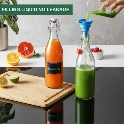 Bottiglie di Vetro da 1L per Fermentazione — Chiusura Ermetica EliteHMX