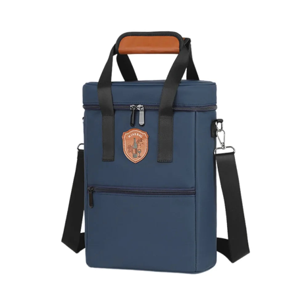 Borsa Termica Porta 2 Bottiglie di Vino – Con Tracolla e Tasca Frontale