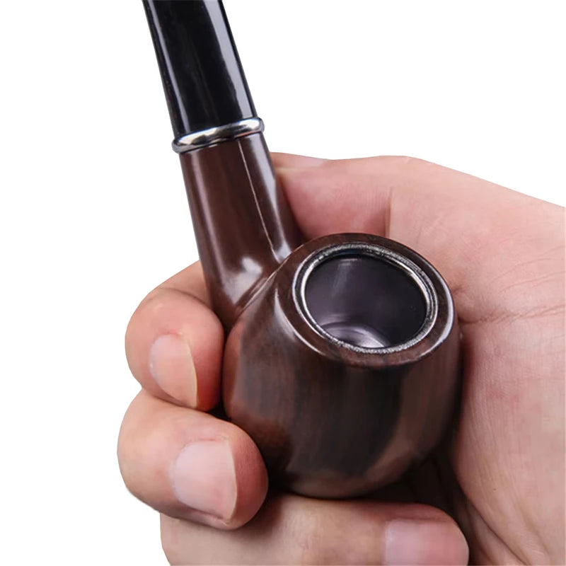 Pipa Lunga da Tabacco in Resina Effetto Legno con Filtro