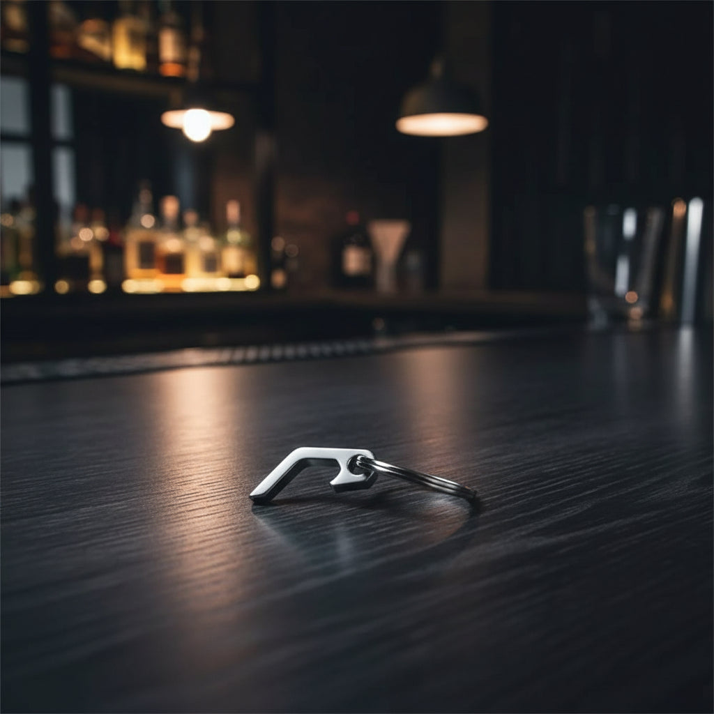 Apribottiglie per vino in acciaio inossidabile, apribottiglie per birra con portachiavi, mini apribottiglie in metallo, leggero e multifunzionale, regalo per uomo.