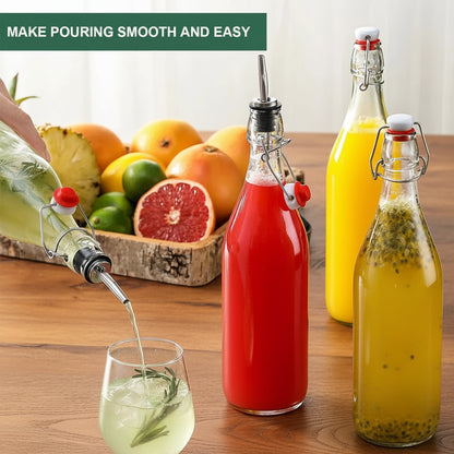 Bottiglie di Vetro da 1L per Fermentazione — Chiusura Ermetica EliteHMX