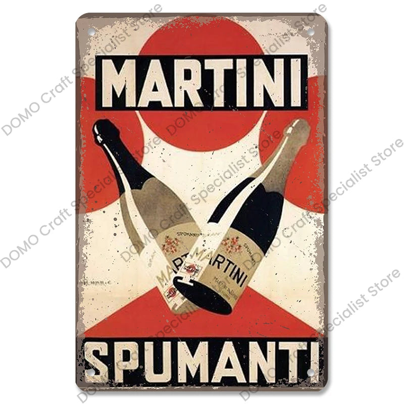 Poster in Metallo Vintage Vino Rosso – Decorazione Murale per Bar e Casa