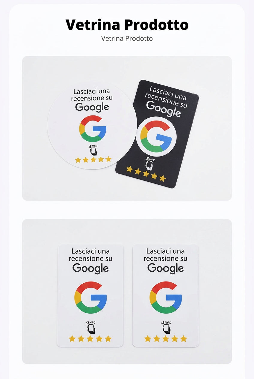 Card NFC NTAG215 programmabile per recensioni Google