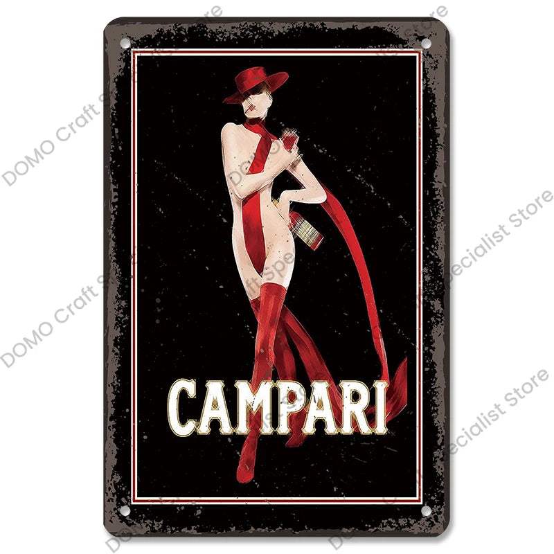 Poster in Metallo Vintage Vino Rosso – Decorazione Murale per Bar e Casa