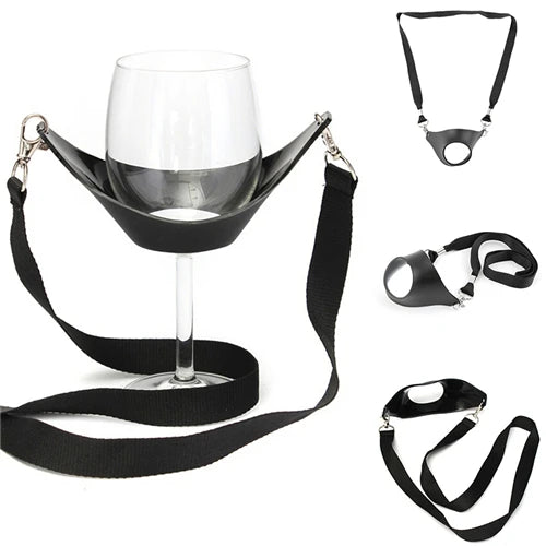 Wein-Glas-Tragegurt — Freihändiger Halter für Gläser bei Verkostungen und Partys