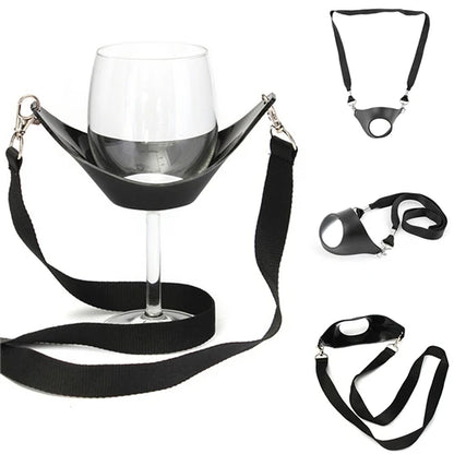 Wein-Glas-Tragegurt — Freihändiger Halter für Gläser bei Verkostungen und Partys