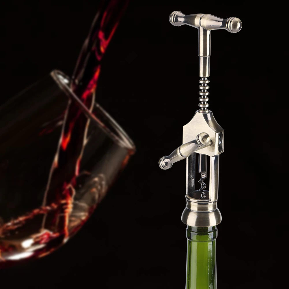 Apribottiglie Retrò in Acciaio Inox — Cavatappi Vintage per Bottiglie di Vino