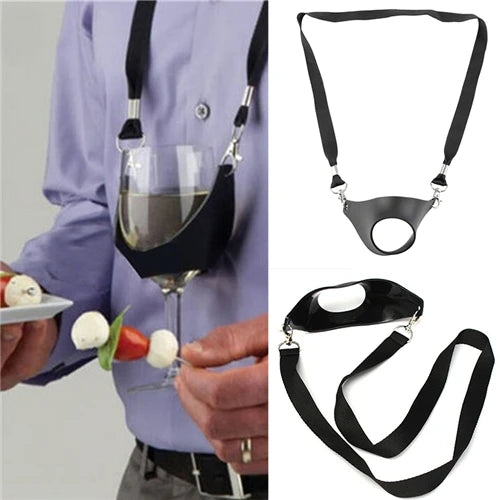 Wein-Glas-Tragegurt — Freihändiger Halter für Gläser bei Verkostungen und Partys
