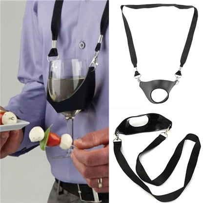 Wein-Glas-Tragegurt — Freihändiger Halter für Gläser bei Verkostungen und Partys