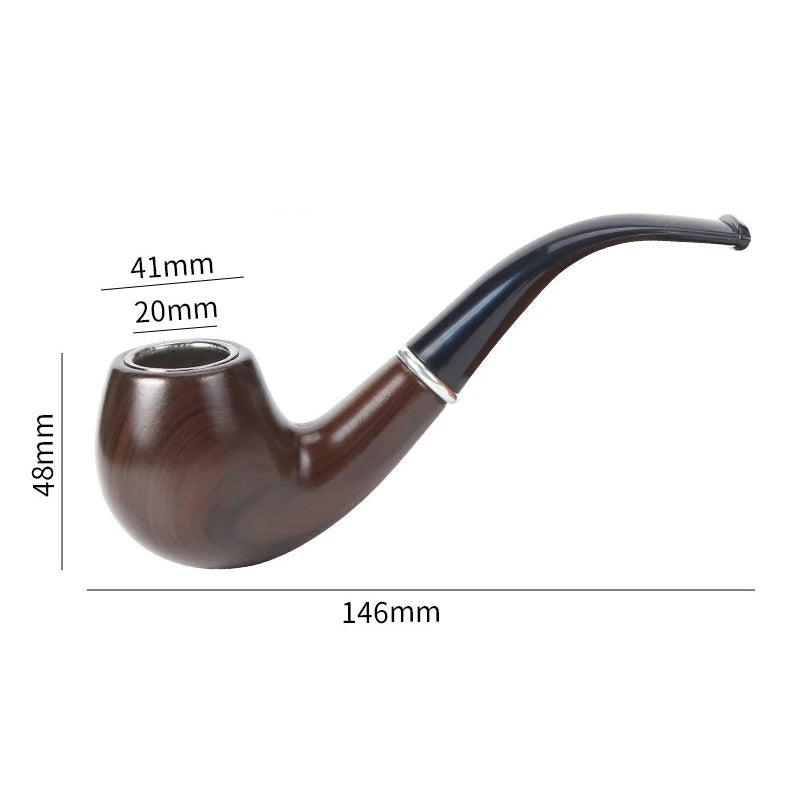 Pipa Lunga da Tabacco in Resina Effetto Legno con Filtro