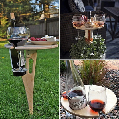 Serviertisch aus Holz — Wein- und Zubehörtablett für Zuhause und Bar