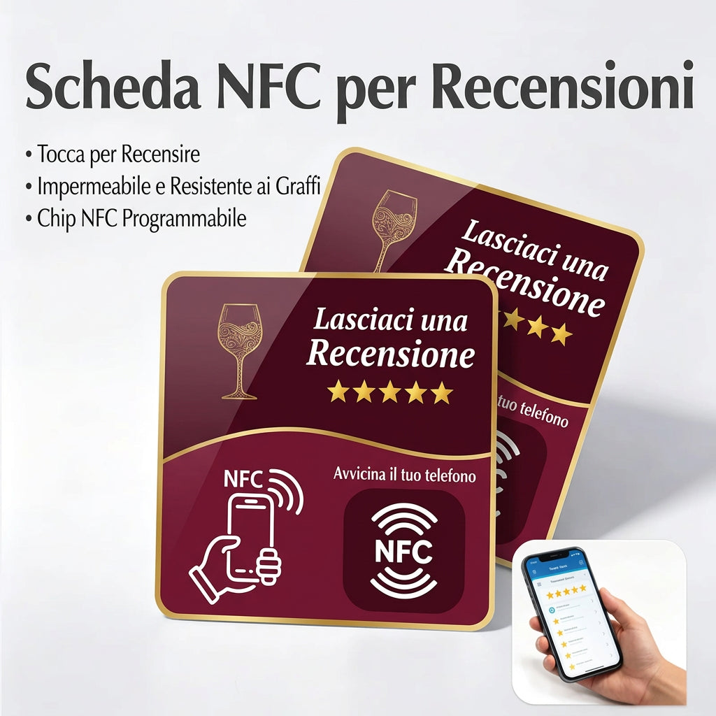 Card NFC programmabile per recensioni Google